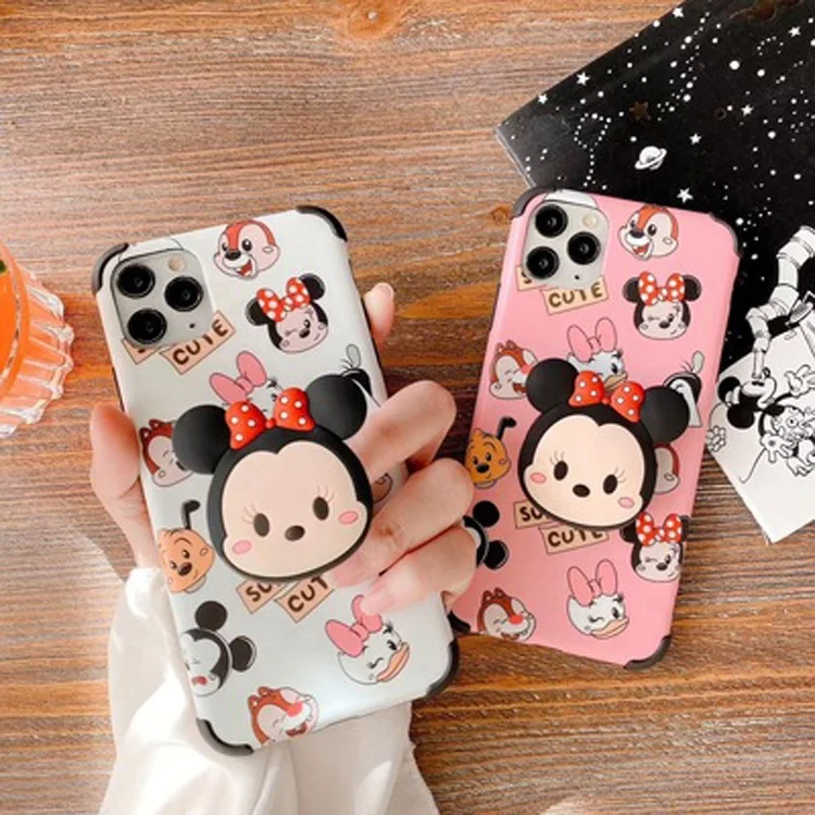 

Wholesale cute Cartoon TPU Silicone Shockproof Cases for iphone 6 7 8 Plus 11 12 Pro XS XR With Holder