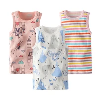

custom Summer Style Girls Tank Top Cotton Underwear Kids Printed Girls Camisole Children Undershirt Model Baby Singlet