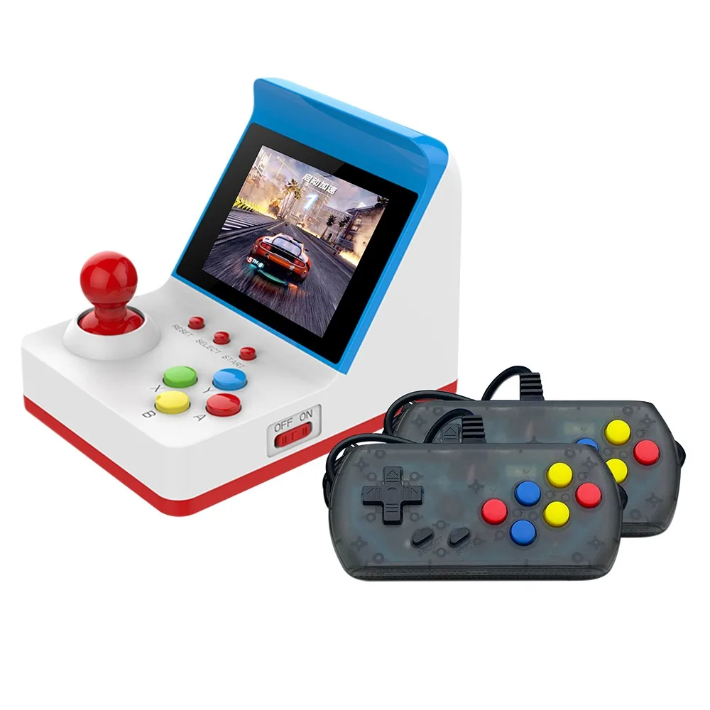 

K Classic Retro Mini 3 Inch Double Game Player Joystick Arcade Game built-in 360 Portable Video Handheld Game Console, Red,blue