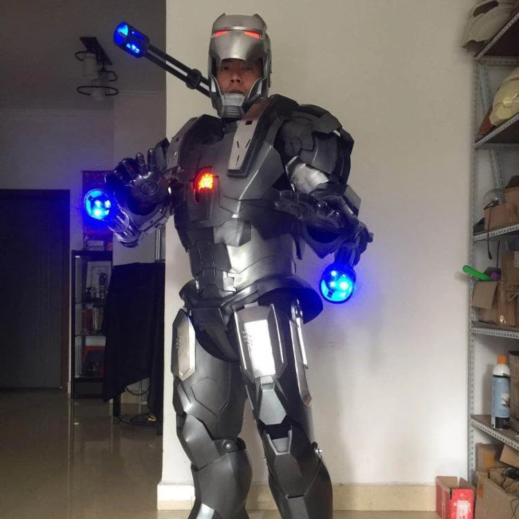 Windranger - Dancing life size ironman traje cosplay costumes with LED lights gloves mask