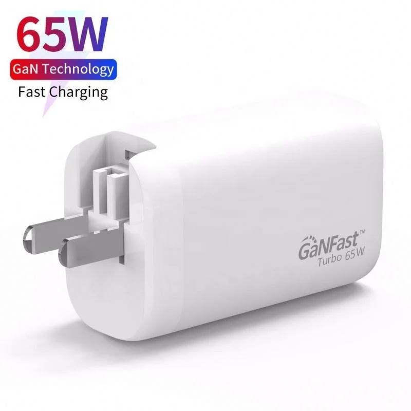 

gan technology mini pd foldable 65w type-c gan wall charger usb charger adapter kc for mobile phone, Black/white