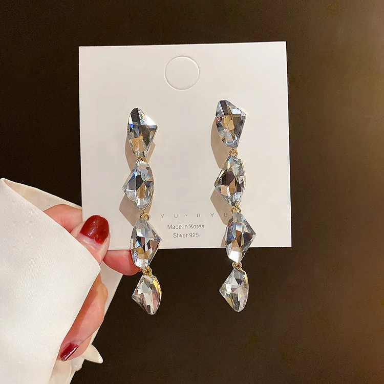 

trendy jewelry fashion drop diamond earrings women