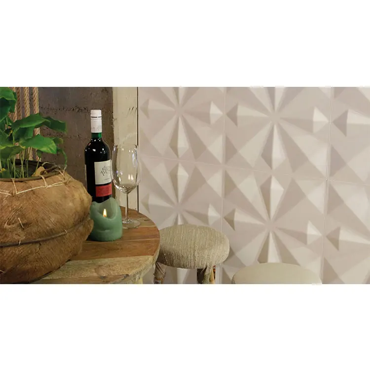 白色3d 壁饰艺术 pvc 3d 墙板
