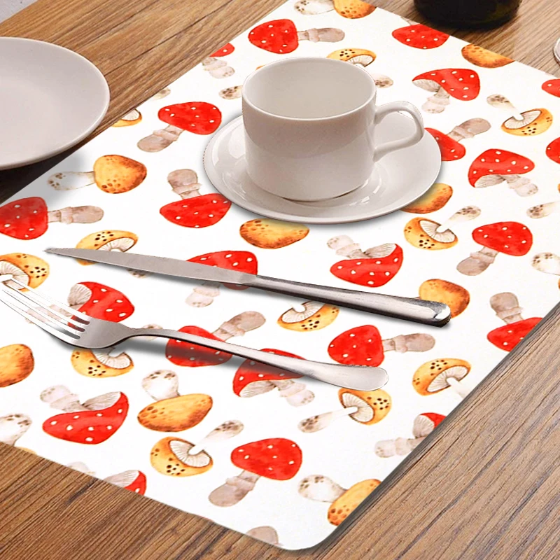 

Reversible Rectangular Non-Slip Waterproof Placemats Pad Eco-Friendly PVC Dinner Table Mats, Picture or customized