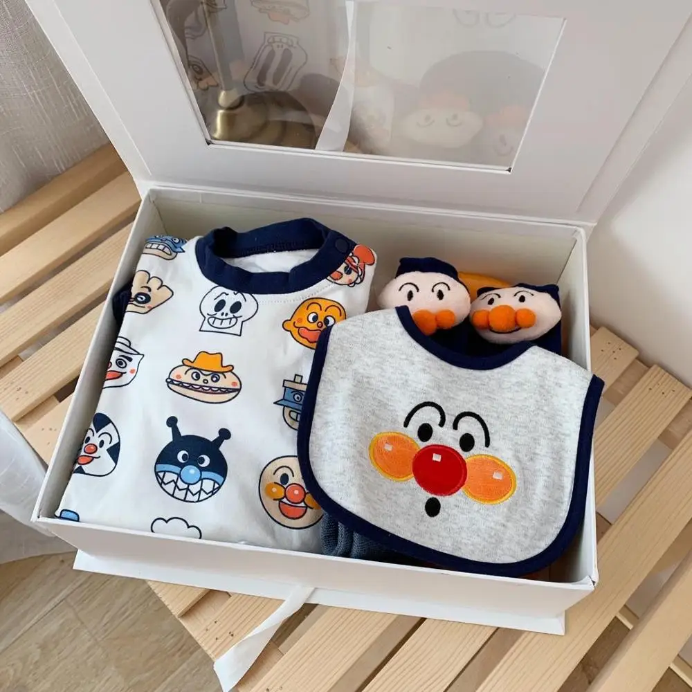 

Amazon hot sales newborn & infant cotton soft Anpanman clothes baby gift set clothing sets, Bule