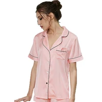 

Summer High-quality short sleeve silk satin women pajamas sleepwear short set