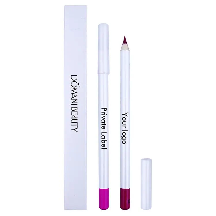 

Print Logo Long Lasting Light Color Series Multicolor Lip Liner Pencil Hot Sell 16 Colors White Velvet Matte Lipliner Black