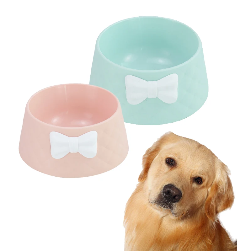 

2021 new style Hot Selling round pink green color cute plastic pet bowl pet feeder, Customized color