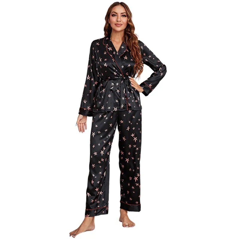 

Ladies casual house wear long sleeve pajamas