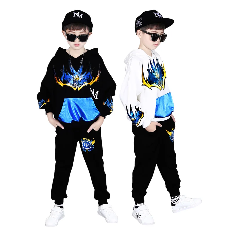 

Custom kids Boy Clothes Suits Casual children's Clothing Sets Children Suit Sweatshirts+sports Pants Spring Autumn Kids Set, White, black