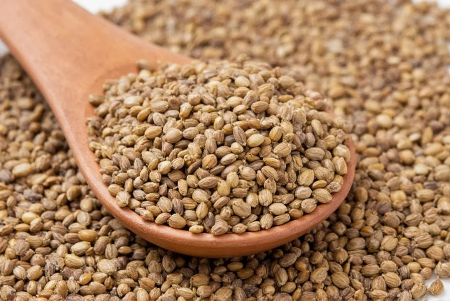 Coriander seeds stored in glass jars with proper labeling for optimal freshness
