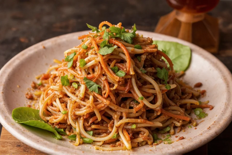 Close-up of Thai Ginger Bistro signature dish featuring vibrant colors and fresh ingredients arranged authentically