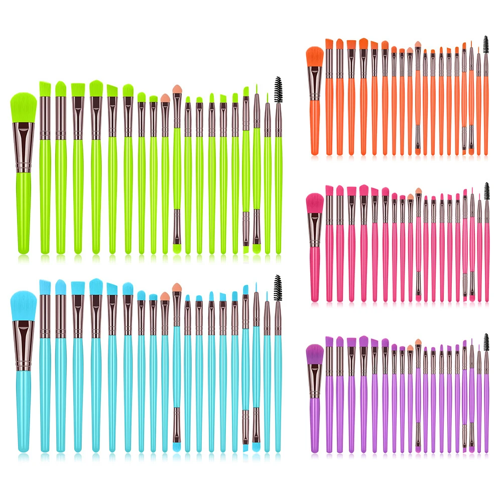 

New Fashion Neon Makeup Brushes Professional Powder Foundation eye Blending Contour Makeup Brushes Set Synthetic Hair Brush, Green/blue/red/purple/orange