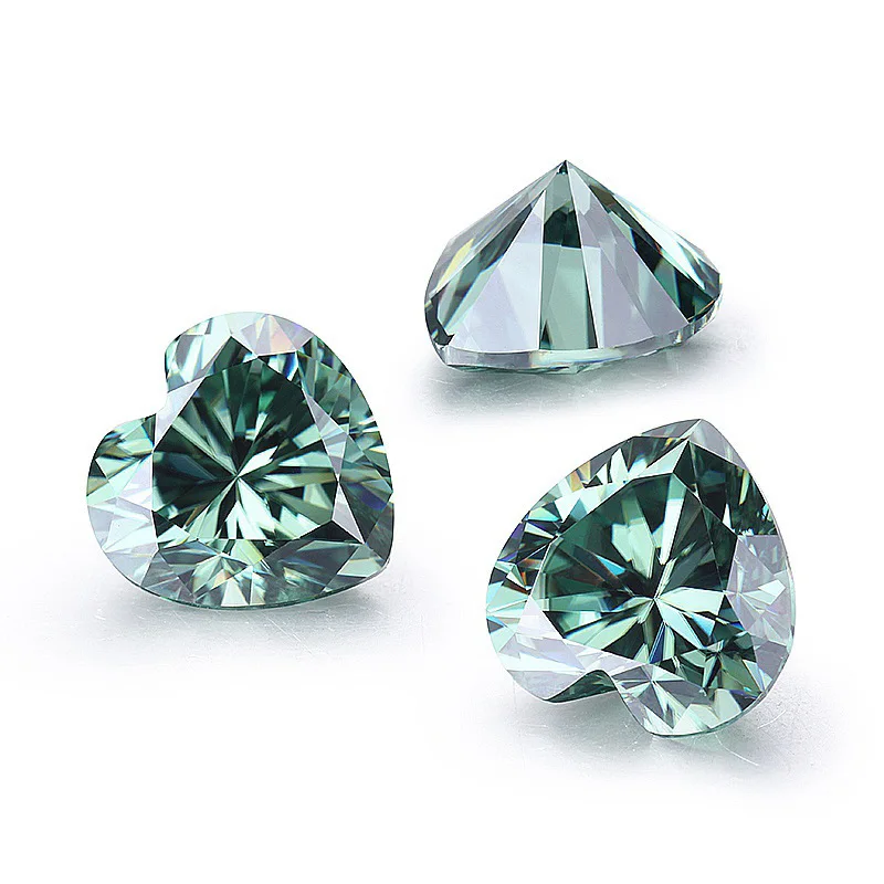 

Wuzhou Mosang stone manufacturers of high quality moissanite green heart mosang bare stone, D color