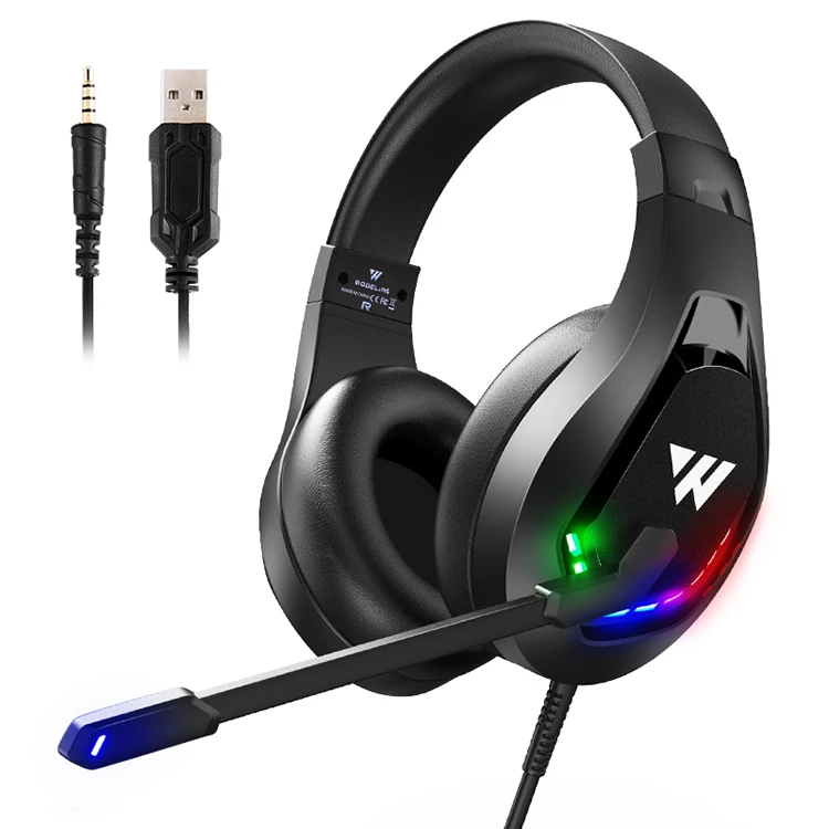 

Wholesale stereo Surround Gamer Headphones USB PS4 Headband Games Noise Cancelling Gaming Headset With Mic