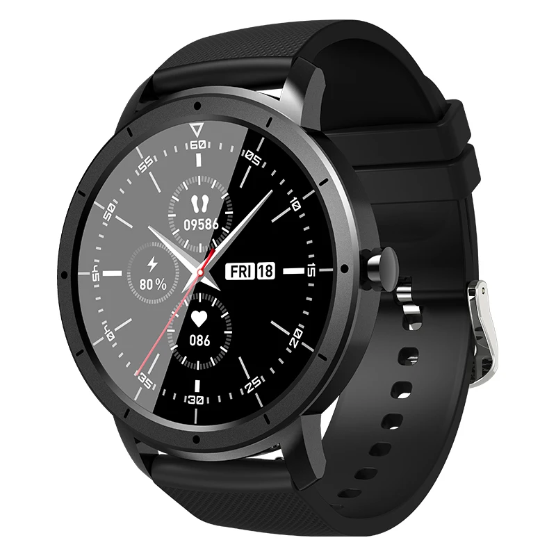 

2021 Smart Watch Round HW21 1.32 inch Message Reminder Strong Battery Life Fatigue analysis Health Weekly HW21 reloj inteligente, 3 colors