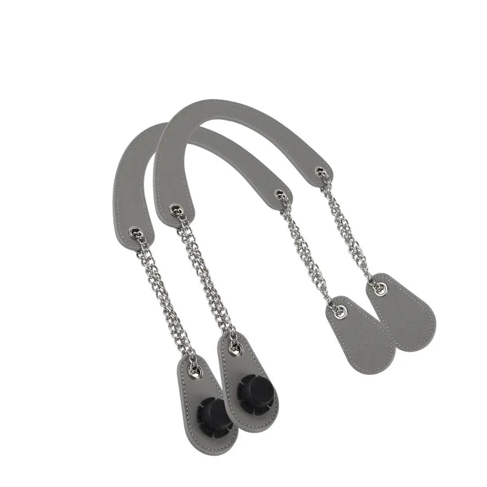 

1 Pair Silver Chain Handles obag Strap with Concise Curved Drop End for O bag