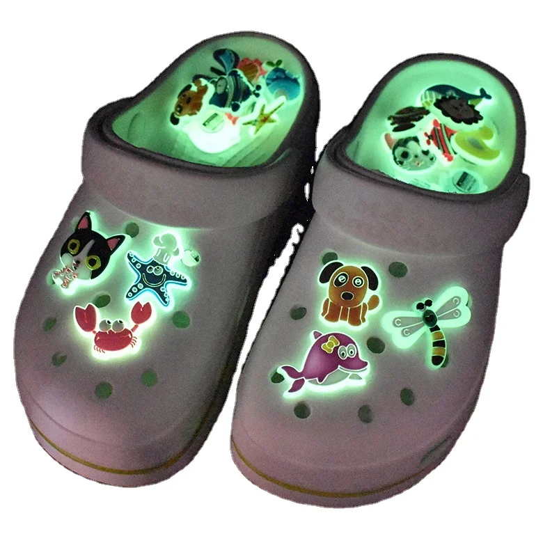 

Children's Day luminous Available Promotional Shoes Decoration Charms Soft PVC Shoe Charms For Croc charms