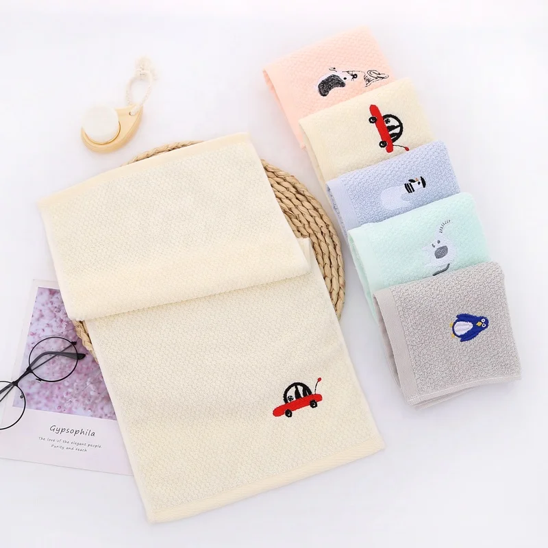 

High Quality Turkish 100% Cotton Embroidery Animal Logo Baby Bath Towel