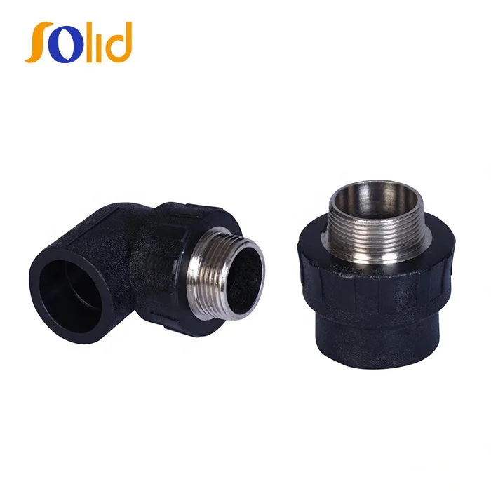 Buttfusion Pipe Fittings HDPE Injection Female Male Welding Adapter Elbow