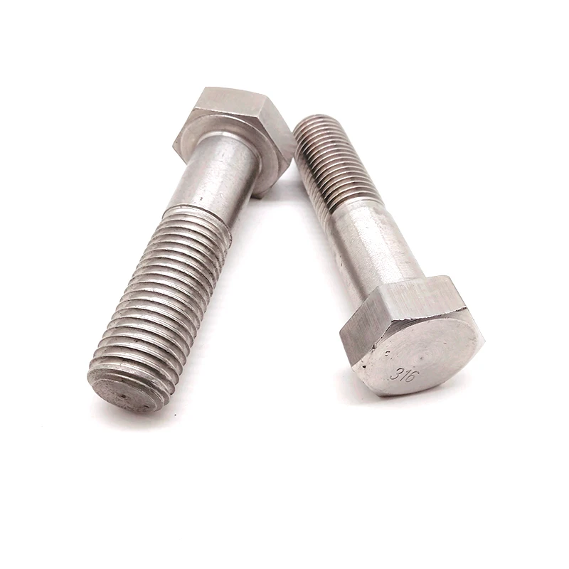 Stock DIN933 DIN931 OEM Fasteners SS201 SS304 SS316 Stainless Steel Hex Bolt With Free Samples