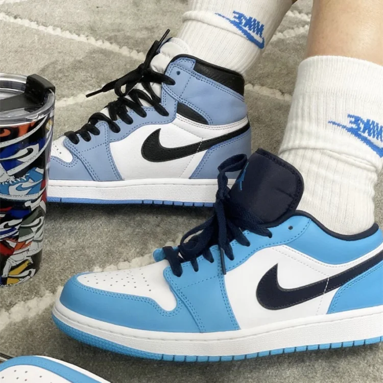 

Hot sale Popular Fashion style Air Jordan 1 Low cut Blue Classic Retro AJ1 Sports Basketball shoes Nike Sneakers