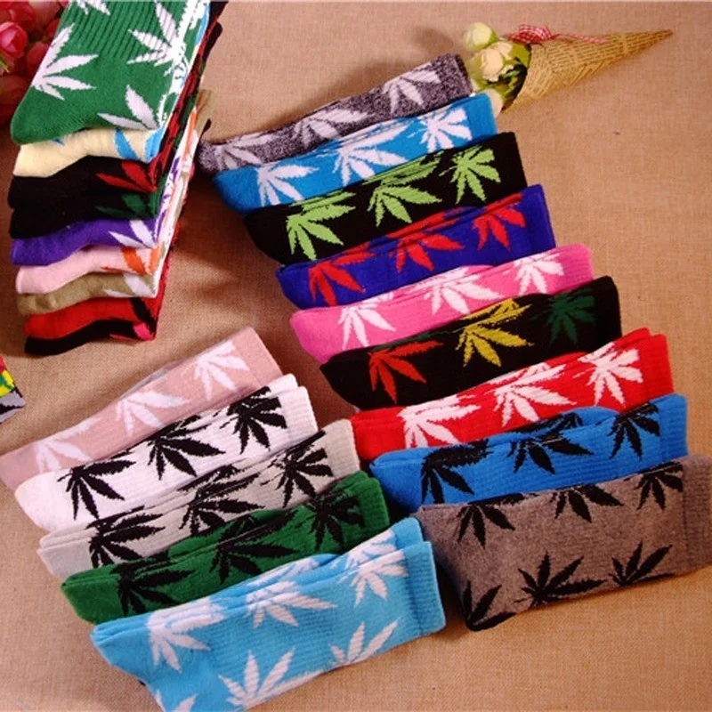 

High quality new leaf socks cotton fashion hiphop weed socks marijuna socks, As the picture