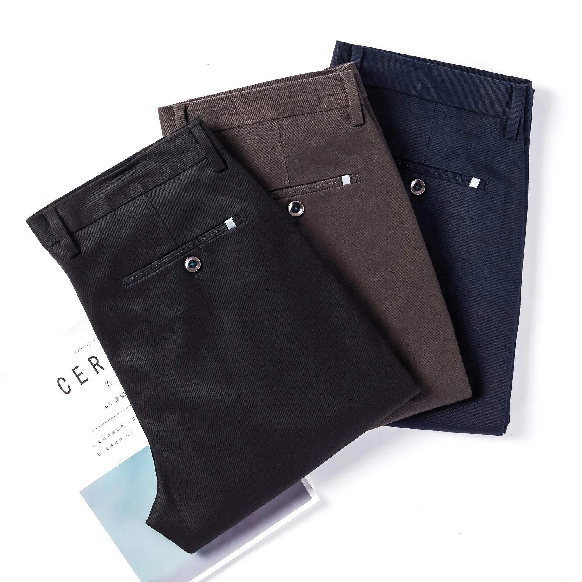 

Wholesale denim stretch cotton men's pants, casual comfort men's pants, business suit pants, Customized color