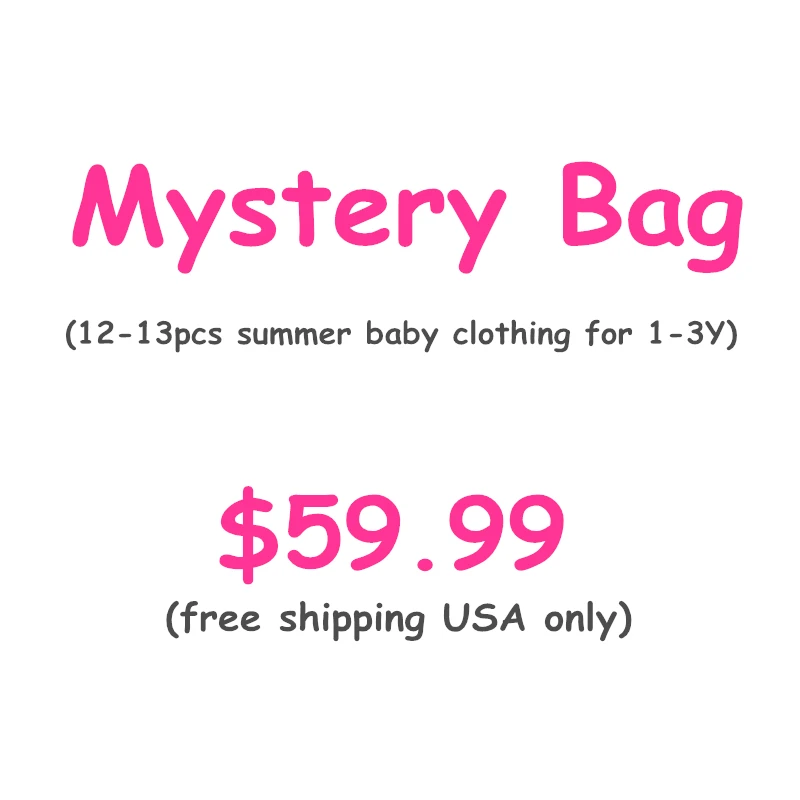 

Free shipping to USA Mystery Bag (12-13pcs summer baby clothing for 0-3Yrs)