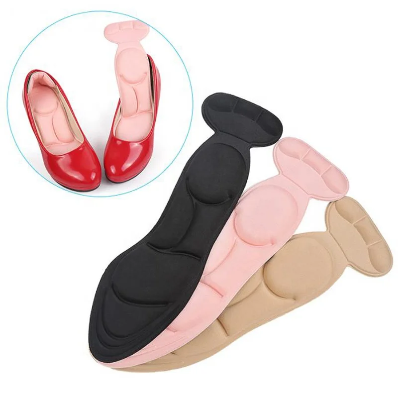 

7D Super Comfort Breathability Sponge Foam Massage Insole With Back Heel Liner for High Heel Shoes, Black/beidge/black