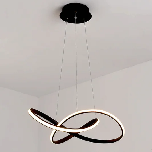 

hot sale modern rustic dimmable aluminium led circle ring pendant light for living room dining room, Black/white