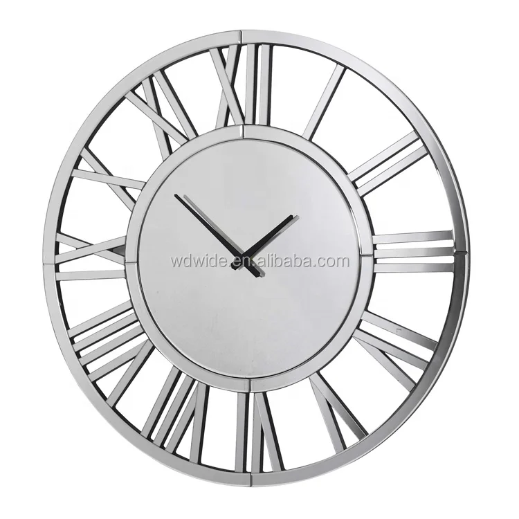 

Modern Silver/Bronze Industrial Decorative Mirror Wall Clock