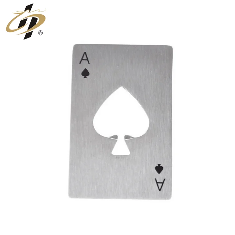 

Wholesale stainless steel silver metal poker credit card bottle opener