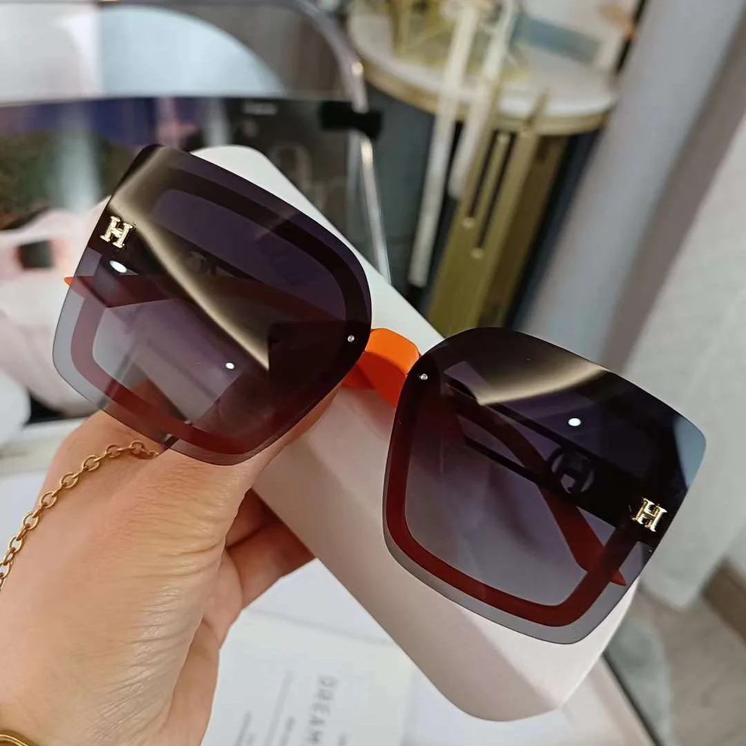 

2022 sunglass Luxury Oversized Square Frameless men Polarized Design Famous Brand Sunglasses Women