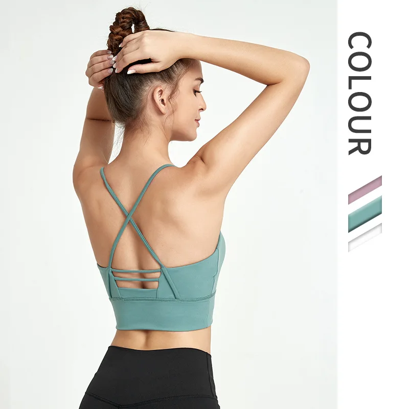 

Cross back yoga vest for women athletic running sports bra fitness tank tops