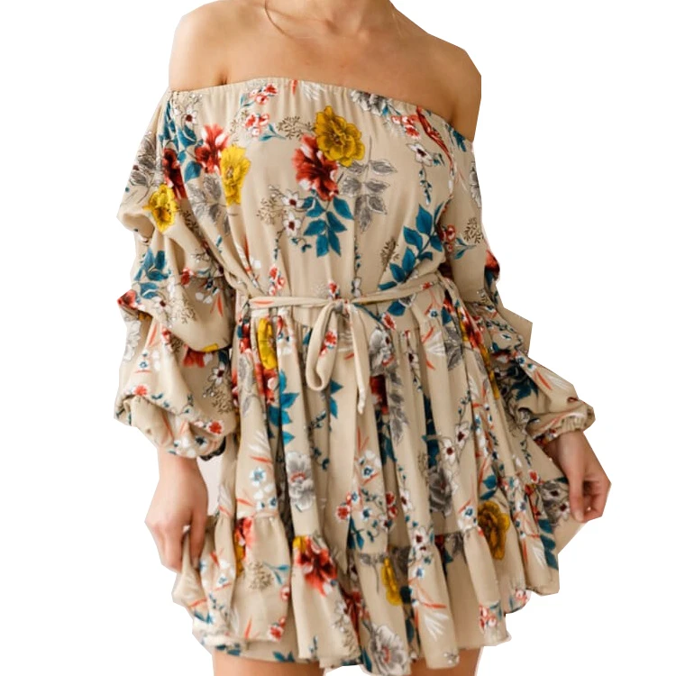 

New printed elegant ladies casual pleated strapless dress, Customized color