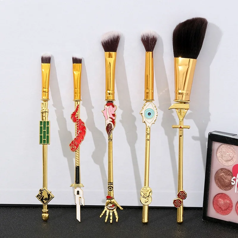 

5PCS Jujutsu Kaisen Japanese Cartoon Makeup Brush Set Powder Eye Shadow Cosmetic Tool Cepillo de maquillaje