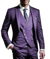 

2020 Custom Tailored Men Suits Slim Fit 3 Pieces Business Groomsmen Lapel Tuxedos for Formal Wedding Suits