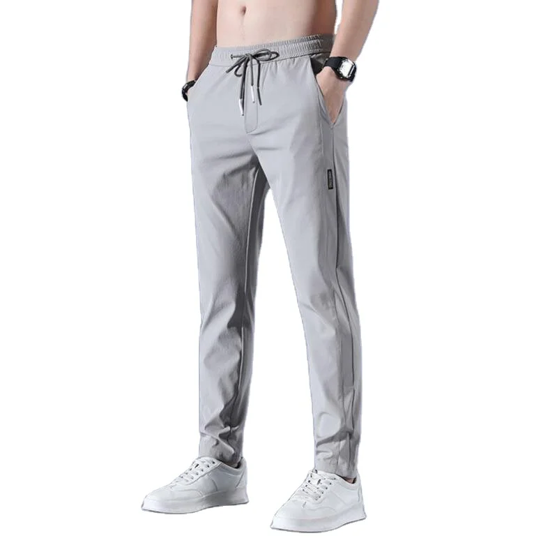 Winter Men's Fleece Pants Fashion Classic Drawstring Elastic Waist Jogging Thick Warm Stretch Flocking Casual Trousers Male