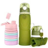 

Wholesale BPA Free Foldable Silicone Sport Collapsible Water Bottle With Custom Logo