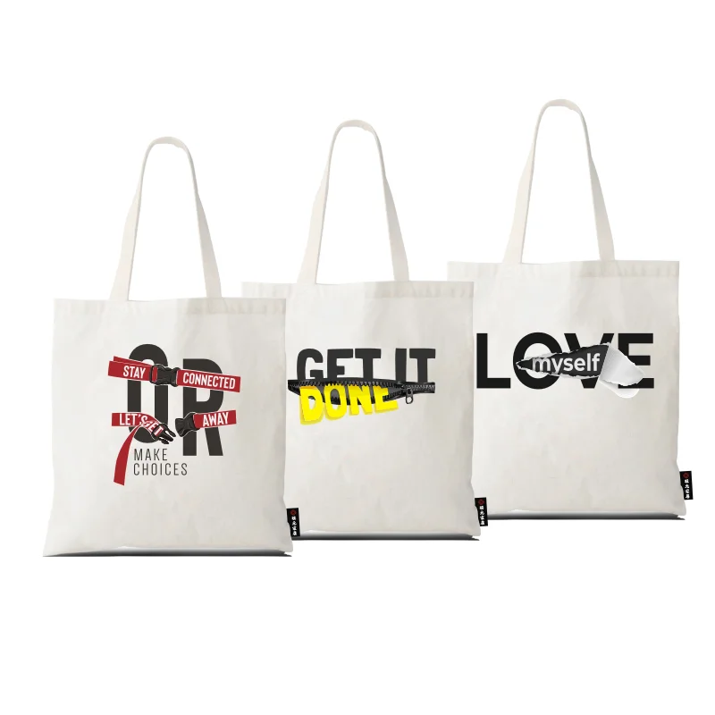 

raw gym zip canvas fabric organic tote folding shopping bag cotton