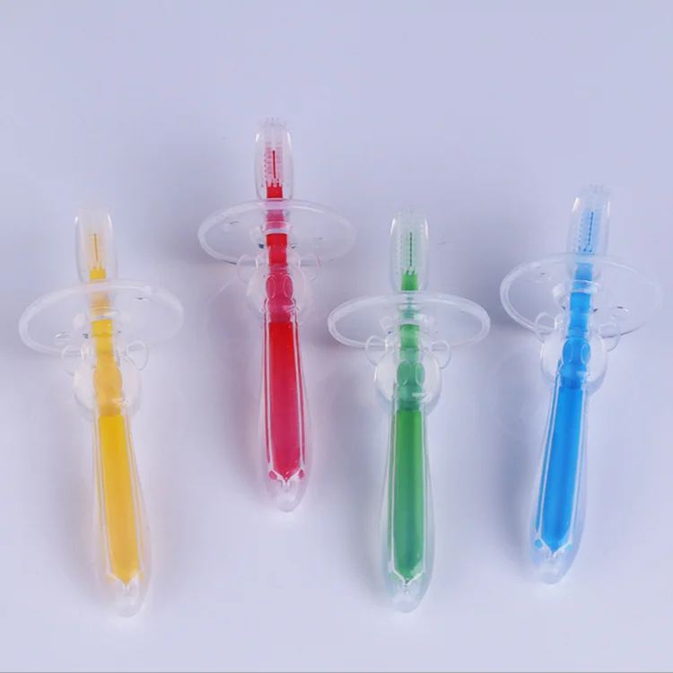 

Amazon hot sale nice price fashion Silicone Rubber Teether Infant Training Baby Toothbrush