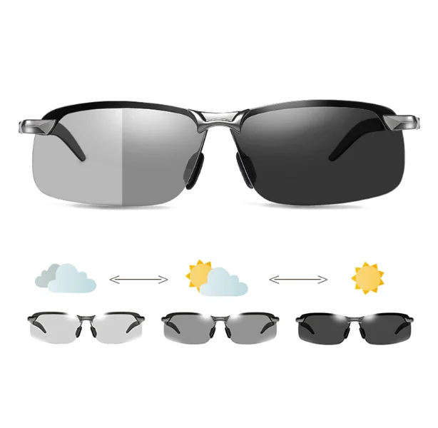 

Fashion Fishing Driving Change Color Photochromic Lens Polarized Men Sunglasses Day Night Vision Sun Glasses