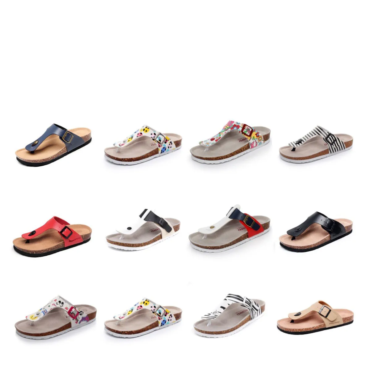 

High Quality men and women Summer Cork Sole Slippers Unisex Sandals Beach Flip Flops Outdoor