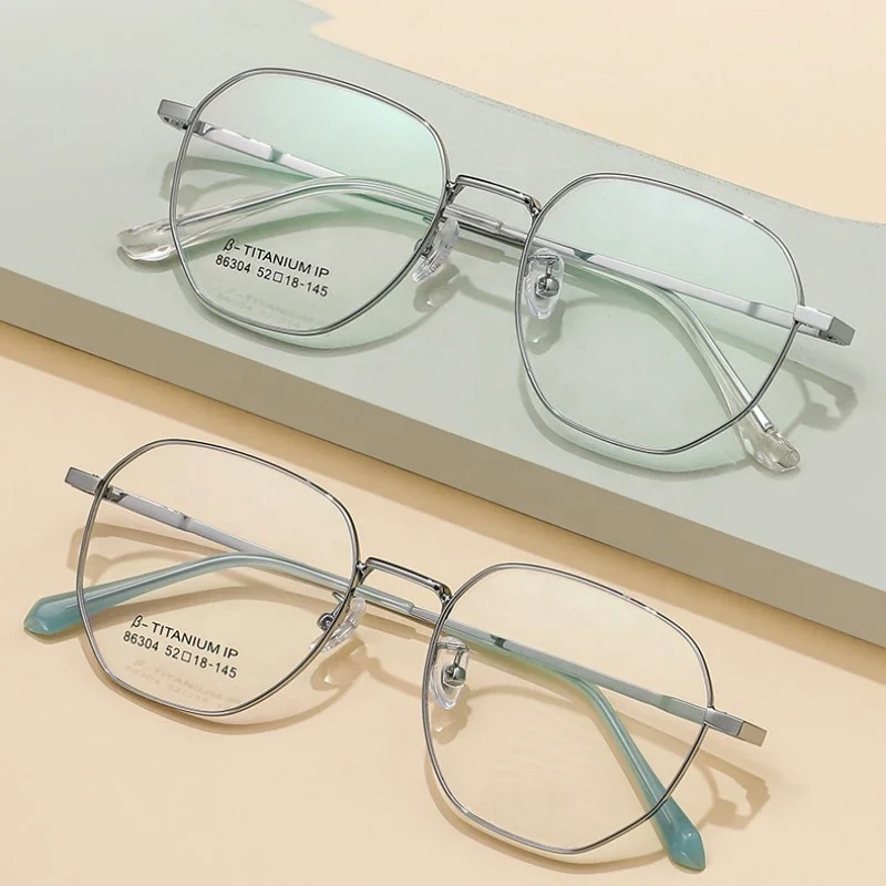 

Jiuling Eyewear men women polygon lens spectacles cheap titanium frame anti blue ray optical glasses frame eyeglass for adult