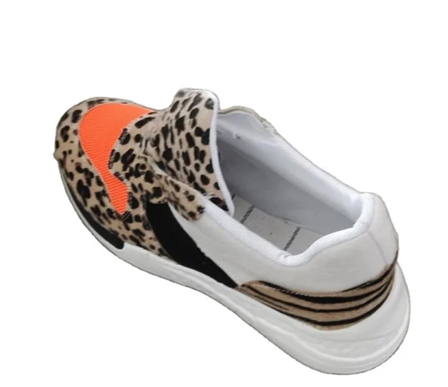 

Large size 2021 Europe and the United States new single shoe women thick soled leopard print patchwork color with casual horse h