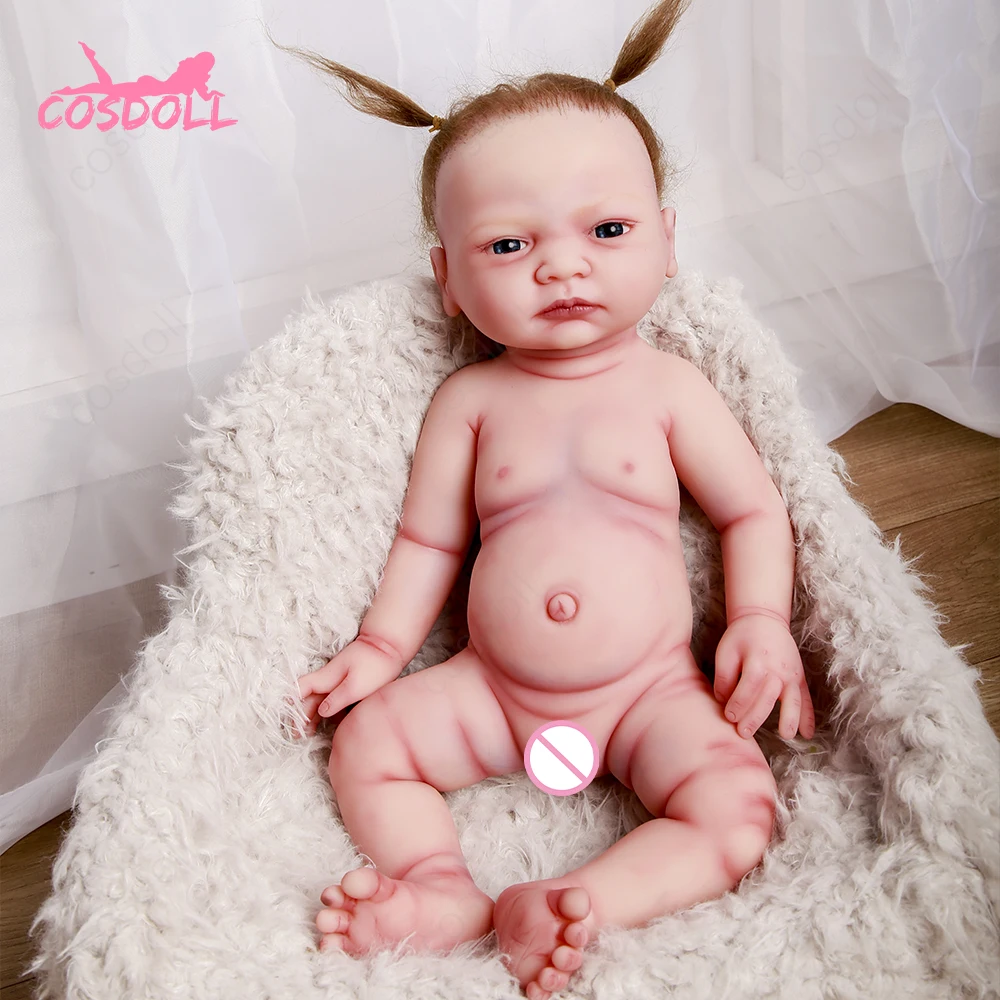 

Darlin- COSODLL 17 inches Real Silicone Reborn Baby Doll Platinum Silicone Baby Girl Doll Unpainted DIY baby doll, Painted skin color
