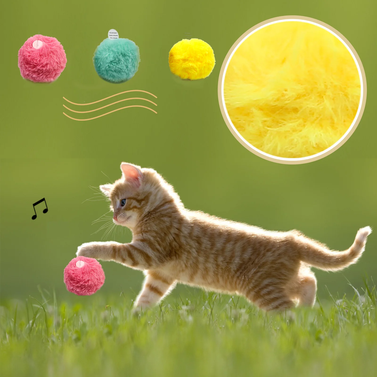 

Interactive Cat Ball Toys Plush Electric Catnip Sound Cat Selfplaying Kitten Toy Pet Ball Pet Supplies Products Toys for Cats