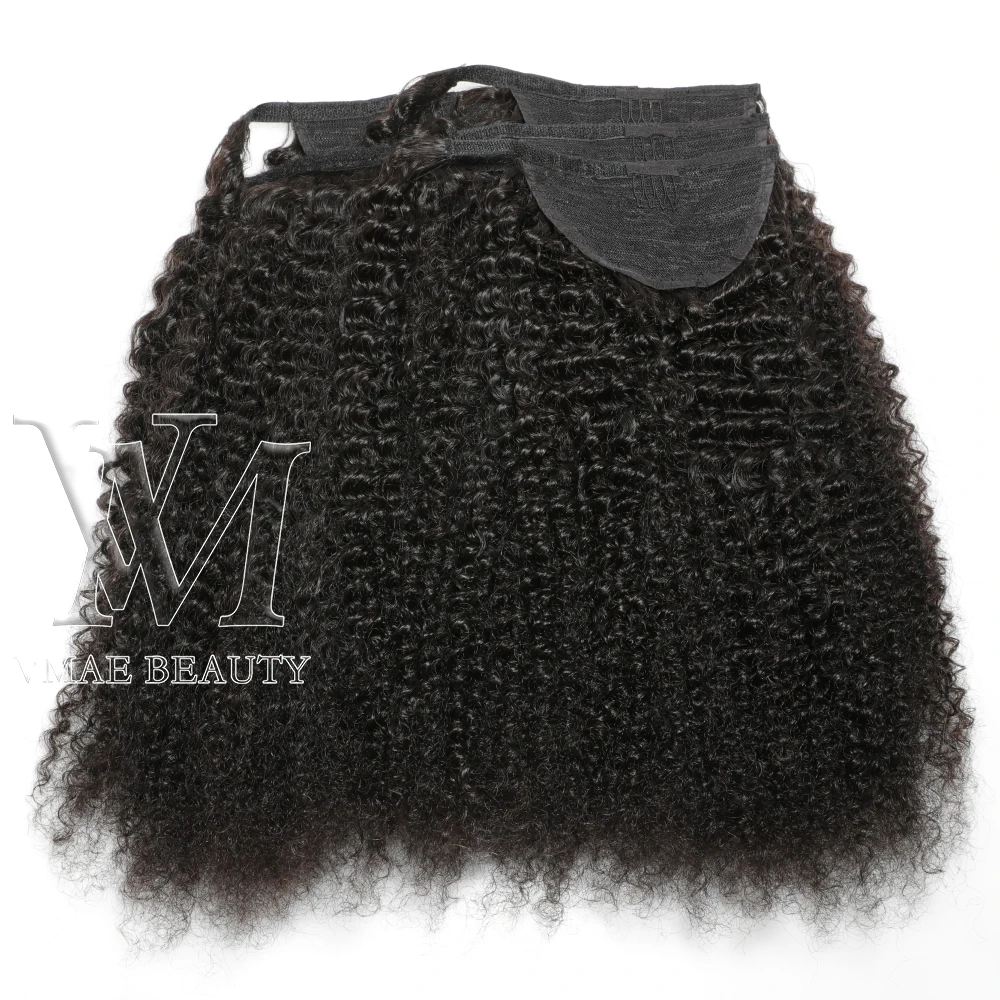 

VMAE 100g 120g 140g 160g Burmese 3A 3B 3C 4A 4B 4C Afro Kinky Curly Raw Virgin Human Hair Tight Curl Wrap Around Ponytail