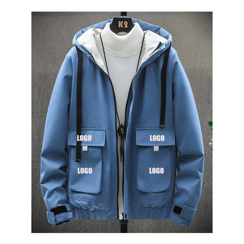 

Free shipping Factory supply custom windbreaker hoodie jacket coat with zipper Mens Customizable Breathable Hooded Windbreakers, Customized color